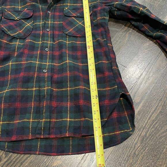 Pendleton Virgin Wool Button Up Men’s Medium Tartan Plaid Shirt Board 70s 80s - Picture 8 of 9